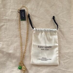Kate Spade Gold Necklace with Green Pendant